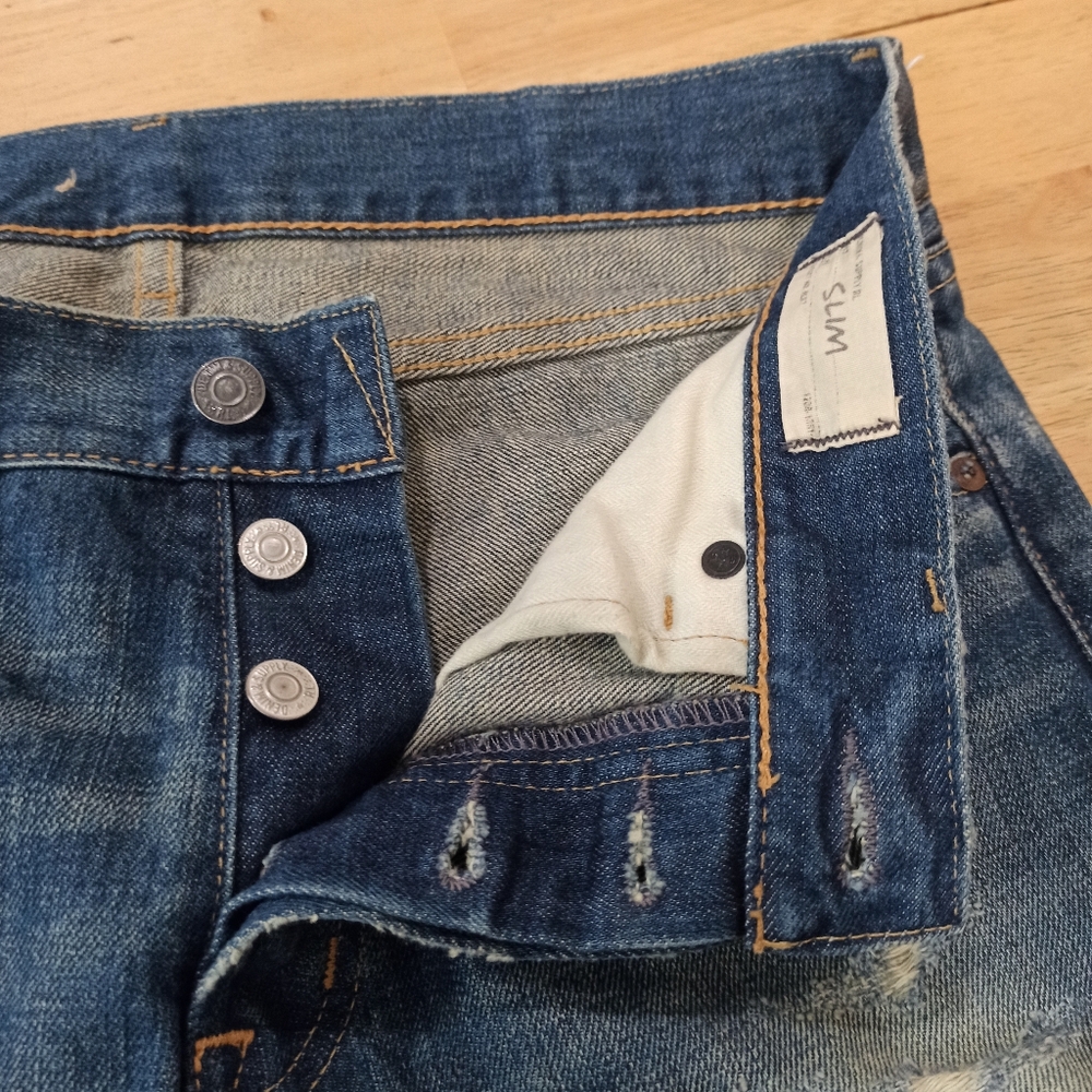 Ralph Lauren Mens Denim & Supply Slim Distressed Patched Blue Denim Jeans  30x32 - Picture 10 of 15
